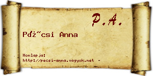 Pécsi Anna névjegykártya