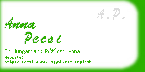 anna pecsi business card